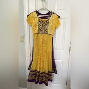 Yellow and Purple Anarkali